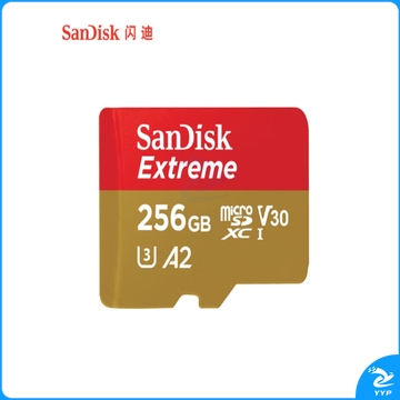 闪迪（SanDisk）256GB TF(MicroSD)内存卡 4K极速金卡A2 V30 U3行车记录仪 运动相机无人机 监控存储卡 读190MB/s