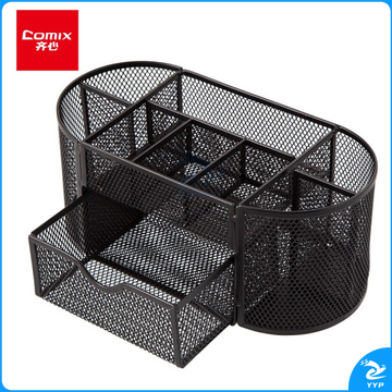 齐心金属笔筒B2001椭圆1/12黑色