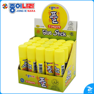JONG IE NARA 纸世界15g 韩国进口JONG IE NARA 南韩固体胶 15g黄色办公胶棒(20支装)