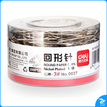 得力(deli)0037 29mm镀镍回形针200枚/筒 12筒/组