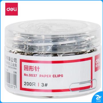 得力(deli) 0037 29mm回形针 3#金属曲别针 200枚/筒