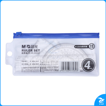 晨光 M&G ARL96042 文具4件套（直尺+三角尺×2+量角器）