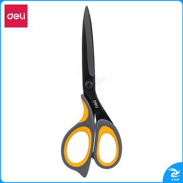 得力(deli)210mm大号不锈钢剪刀 家用办公美工剪子裁缝剪 灰色77757