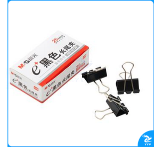 晨光 ABS92729黑色长尾夹 25mm 12只