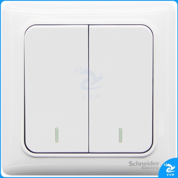 施耐德电气(Schneider Electric)开关插座 开关面板 双开双控开关 睿意系列 白色A3E32_2A