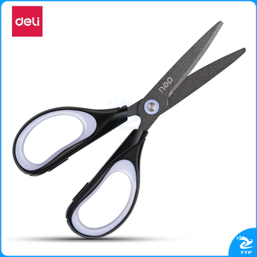 得力 特氟龙镀层剪刀 6055 全长170mm 黑