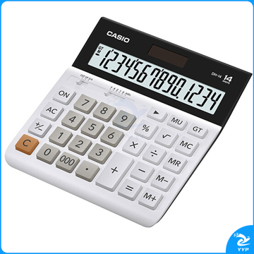 卡西欧（CASIO）DH-14专业计算系列中型 14位大额计算 双电源 超宽.计算器（黑、白备注）