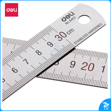 得力 钢板尺 30cm 钢直尺 8463