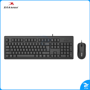 双飞燕(A4TECH)WKM-1000 键鼠套装 有线键鼠套装 办公键鼠套装 便携 防泼溅 商务 黑色