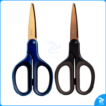 得力6053镀钛剪刀(咖啡色)(单位：把）