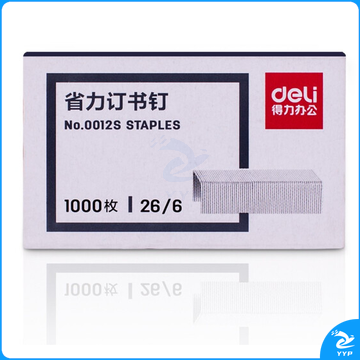 得力(deli)0012S省力订书钉1000枚/盒(单位：盒)