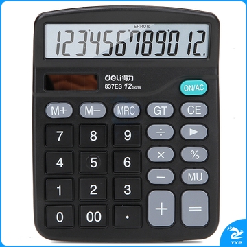 得力837ES桌面计算器(黑)(台)