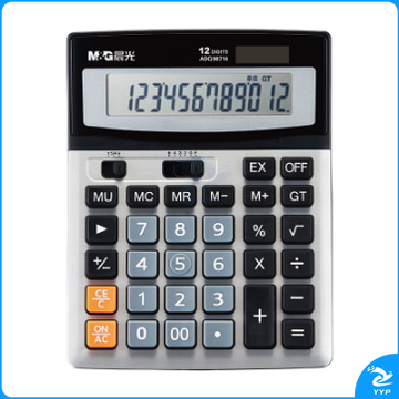 晨光（M&G）经典金属面板计算器 太阳能双电源桌面计算机 办公12位大屏幕通用计算机 单个装 ADG98716 