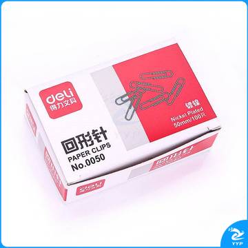 得力0050 回形针 50mm曲别针大号回形针 100枚/盒 (单位:盒)