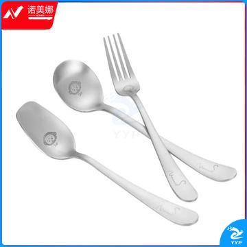 美厨（maxcook）MCGC728 304不锈钢叉勺套装 餐叉餐勺儿童餐具三件套