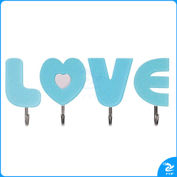宜洁 Y-9517亚克力love四个字母粘钩（约宽4CM长7CM承重1.5KG）*4只装/板
