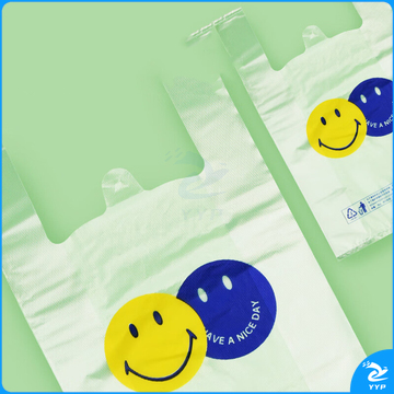 宜之选 加厚塑料背心笑脸袋 大号 40*60cm 100只/包