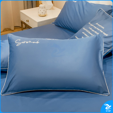 伊伊爱 纯棉精密刺绣纯色系列四件套 T01900005 200*230cm(被套:200*230cm 床单:230*245cm 枕套:48*74cm*2) (宝石蓝) (全棉/盒)