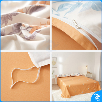 伊伊爱 全棉斜纹加密花卉四件套 TJ0MB02301919 200*230cm(被套:200*230cm 床单:245*250cm 枕套:48*74cm*2) (晴空) (全棉/盒)