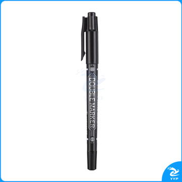 晨光 M＆G 小双头记号笔 MG-2130 细头2.0mm 极细头0.5mm (黑色) 12支/盒