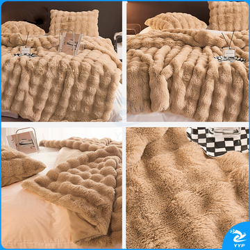 伊伊爱 印染托斯卡纳兔兔绒毛毯 TZ0TK02300153 160*200cm (高雅棕色)