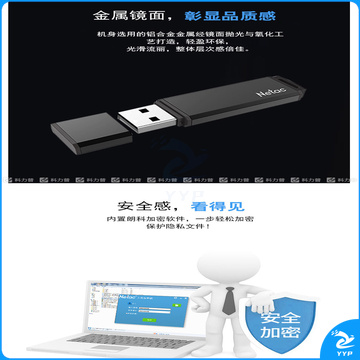 朗科 Netac 闪存盘 U351 128G USB3.0 (黑色)