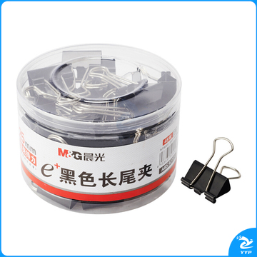晨光 M＆G Eplus筒装黑色长尾夹 6号 ABS92737 15mm  60个/筒 60筒/箱