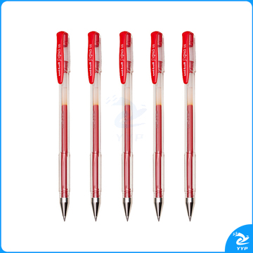 三菱 uni 拔帽双珠啫喱笔 UM-100-05 0.5mm (红色) 10支/盒 (替芯：UMR-5)