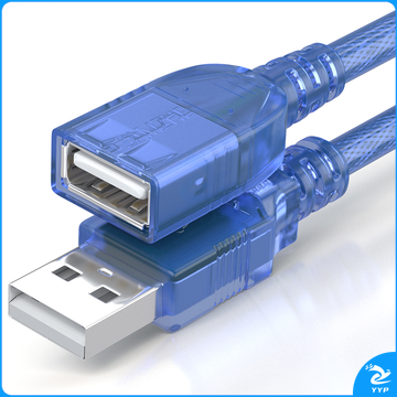 山泽 SAMZHE USB延长线usb2.0数据连接线公对母 BL-915 1.5米  AM/AF电脑U盘鼠标键盘读卡器加长线透明蓝