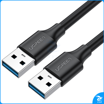 绿联 UGREEN USB3.0数据线 60526 公对公 2米 (黑色)