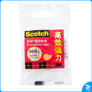 3M 思高 透明胶带 500 1/2 12mm*15m  12卷/袋