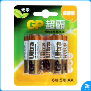 超霸 GP 碱性电池 LR6 5号 1.5V  6节/卡 96卡/箱 新老包装随机发货