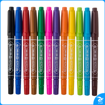 英雄 HERO 12色细头记号笔套装 887-12 双头 12支/套 12支/盒 塑料 混色