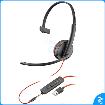 缤特力 plantronics 头戴式单耳降噪耳麦 Blackwire C3215 USB+3.5mm接口