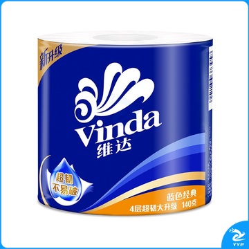 维达 vinda 蓝色经典卷筒卫生纸 V4069 四层  140g/卷 10卷/提 6提/箱 (新老包装交替发货)