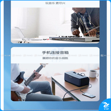 绿联 UGREEN 音频线 40793 AV126 3.5转双6.5音频线 一分二转接头 6.35mm大二芯连接线 3m (黑色)