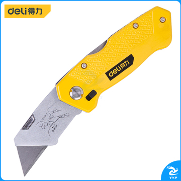 得力工具 DL006Z 锌合金折叠割刀（6刀片） 梯形刀片6刀片 SK5 （单位：把）