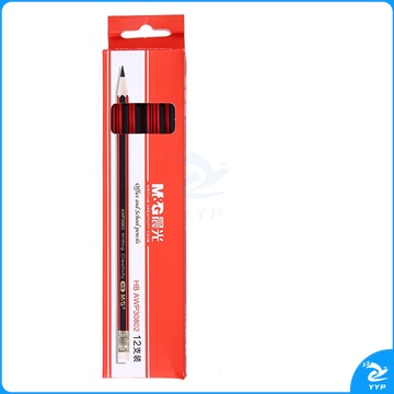 晨光 M＆G 红黑色抽条笔杆HB铅笔 AWP30802  12支/盒 (大包装)