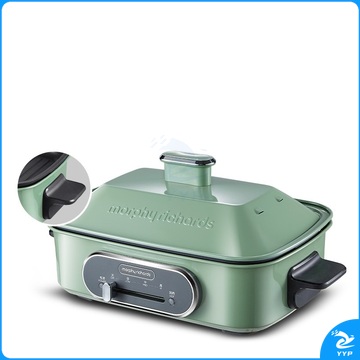摩飞电器 Morphyrichards 多功能锅 MR9088标配 1400W (薄荷绿) 标配:深锅+牛扒盘+蒸格