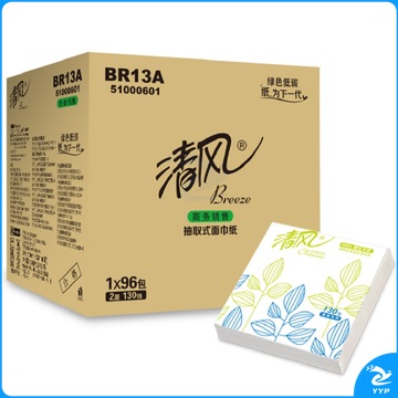 清风 软包抽取式面巾纸 BR13A 206*98mm双层 130抽/包 96包/箱
