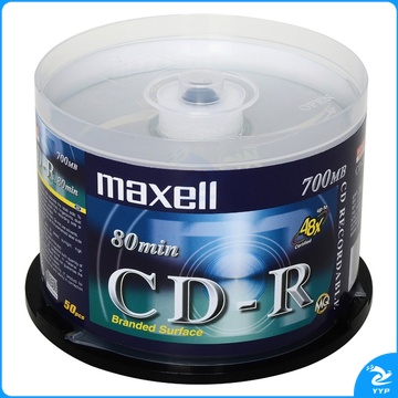 麦克赛尔 maxell 光盘 CD-R 50片/筒 (银色) 52X 700MB