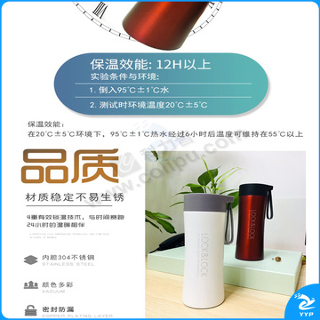 乐扣乐扣 LOCK&LOCK 飞扬马克杯 LHC4214RED/BLK/IVY  400ML