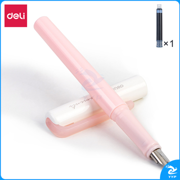 得力A932钢笔(可擦纯蓝/笔壳粉色)(盒)