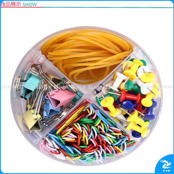 晨光 M＆G 4格办公组合套装(含橡皮筋/回形针/长尾夹/工字钉) ASC99360 (彩色) 12套/盒 6盒/箱