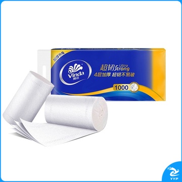 维达 vinda 超韧无芯小卷纸 V4407 四层  100g/卷 10卷/提 12提/箱 (新老包装交替发货)