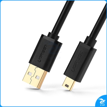 绿联 UGREEN USB2.0转Mini USB数据线 10355 1米  Mini 5pin T型口充电连接线