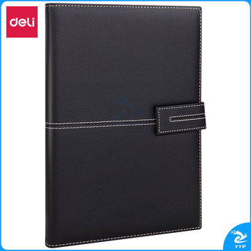 得力3344单包插芯皮面本-16K-250mm*175mm/120张(黑)(单位：本)