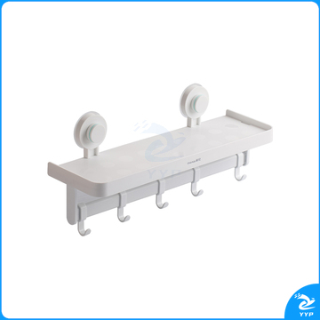 茶花255009卡乐免打孔吸壁置物架挂钩白色/24个/箱(个)