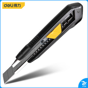 得力工具DL018塑柄SK4黑刃美工刀18mm(新VI)(黑)(把)