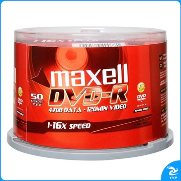 麦克赛尔 maxell 光盘 DVD-R 4.7G 16x 空白光盘 商务金盘50片/筒
